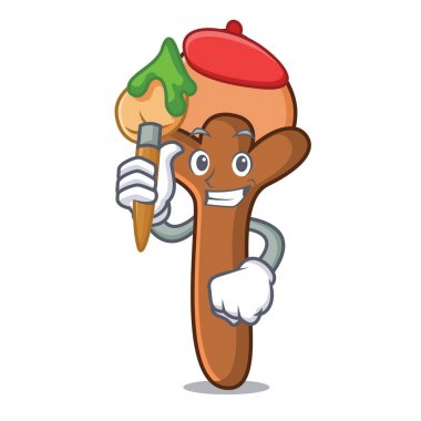 Sanatçı karanfil karakter karikatür tarzı