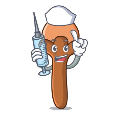 Hemşire karanfil karakter karikatür tarzı