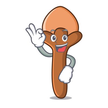 Karanfil karakter karikatür tarzı Tamam