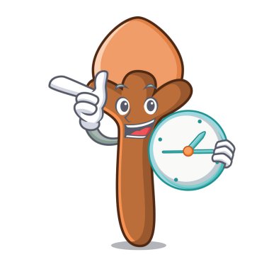 Saat karanfil karakter karikatür tarzı