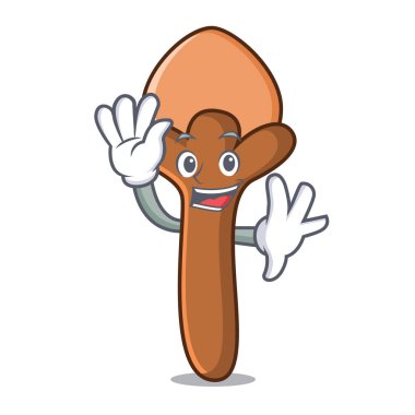 Karanfil karakter karikatür tarzı sallayarak