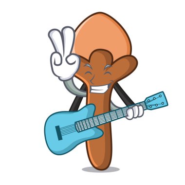 Gitar karanfil maskot karikatür tarzı ile