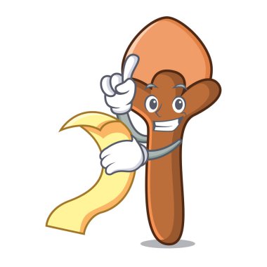 Menü karanfil maskot karikatür tarzı ile