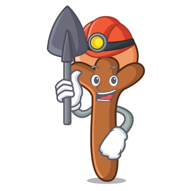 Madenci karanfil maskot karikatür tarzı