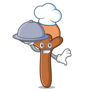 Şef gıda karanfil maskot karikatür tarzı ile