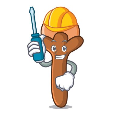 Otomotiv karanfil maskot karikatür tarzı