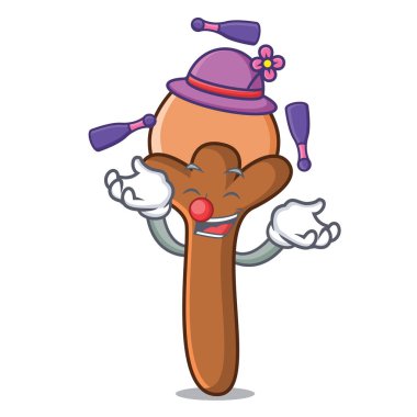 Karanfil maskot karikatür tarzı hokkabazlık