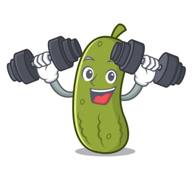 Fitness turşu karakter karikatür tarzı
