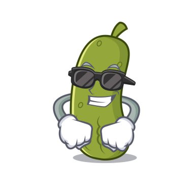 Süper cool turşu karakter karikatür tarzı