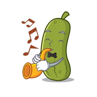 Trompet turşu maskot karikatür tarzı