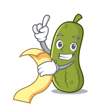 Menü turşu maskot karikatür tarzı ile