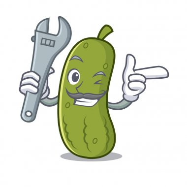 Mekanik turşu maskot karikatür tarzı