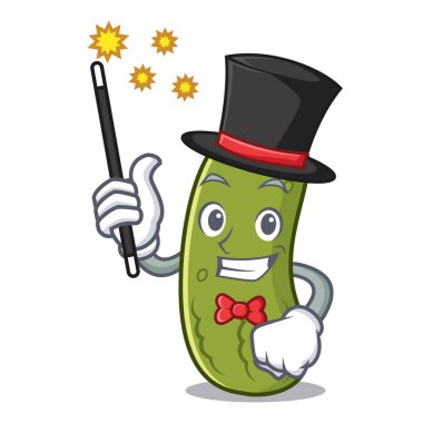 Sihirbaz turşu maskot karikatür tarzı