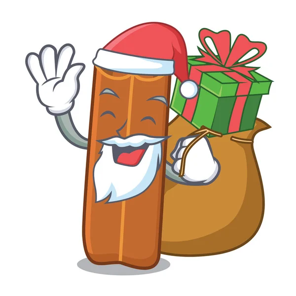 Noel Baba hediye tarçın maskot karikatür tarzı ile