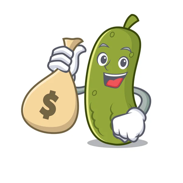 用钱袋泡菜人物卡通风格 — 图库矢量图片
