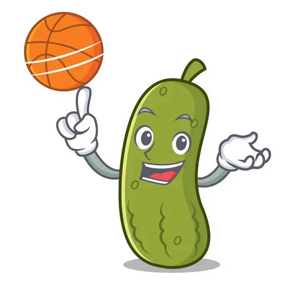 与篮球泡菜字符卡通风格 — 图库矢量图片