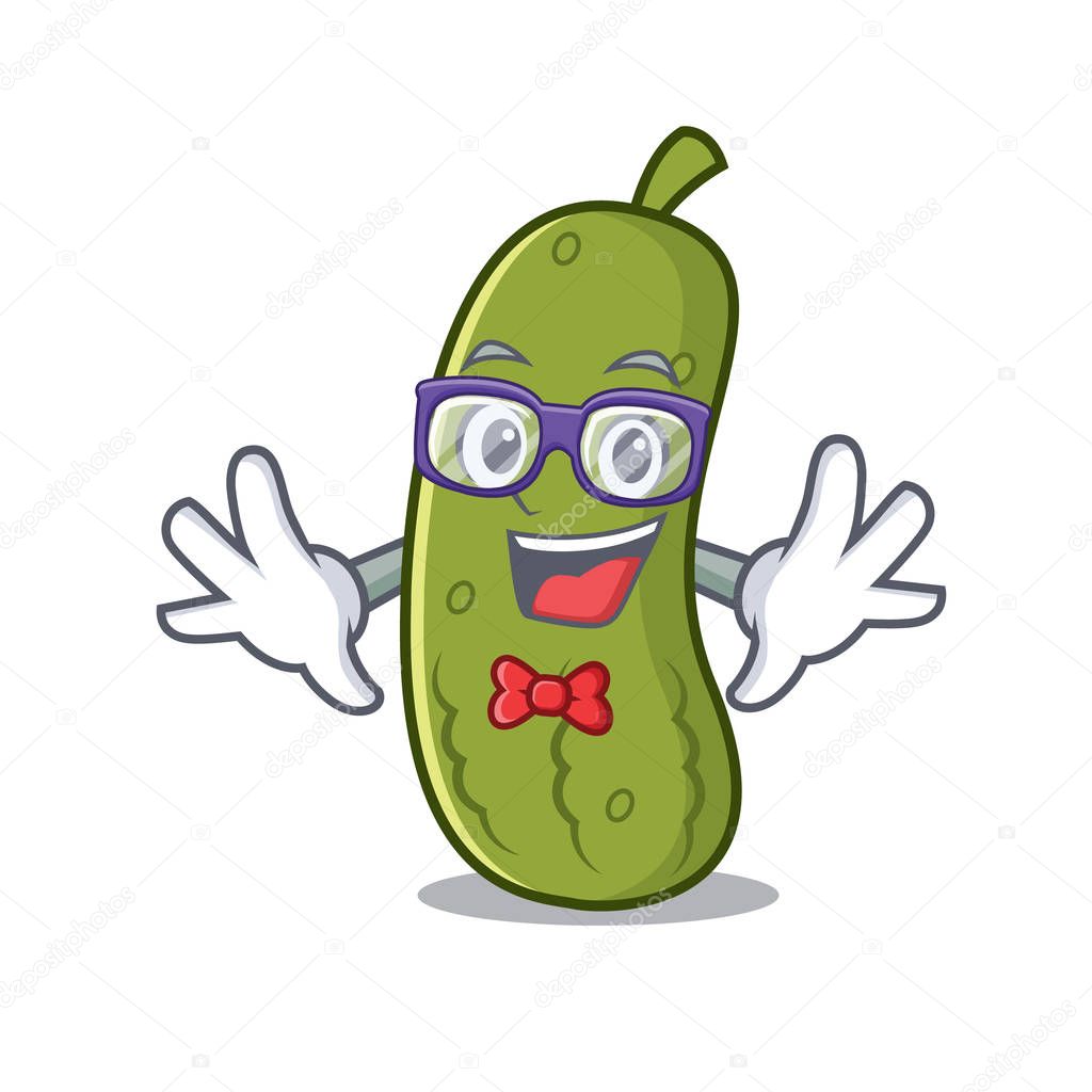 Geek pickle character cartoon style