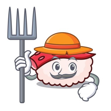 Çiftçi tako suşi karakter karikatür