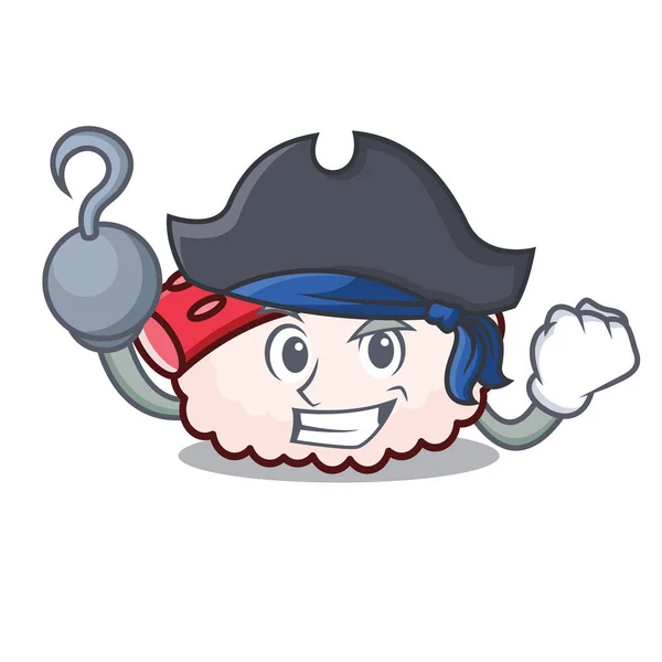 Pirata tako sushi personaggio cartone animato — Vettoriale Stock
