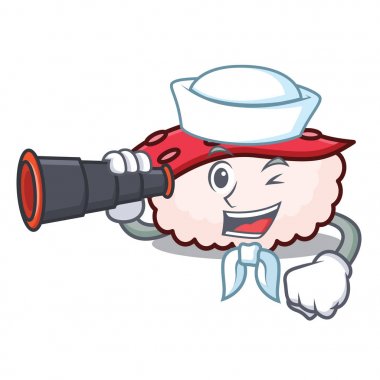 Denizci dürbün tako suşi maskot karikatür ile