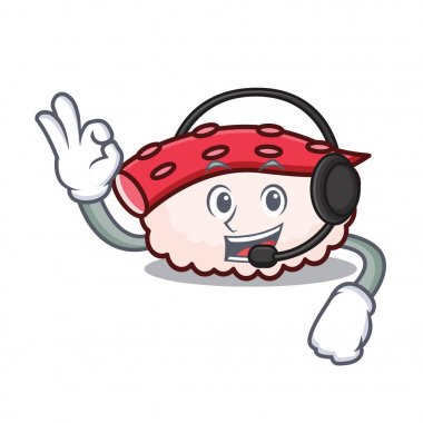 Kulaklık tako suşi maskot çizgi film