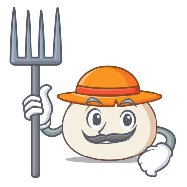 Çiftçi dimsum karakter karikatür tarzı