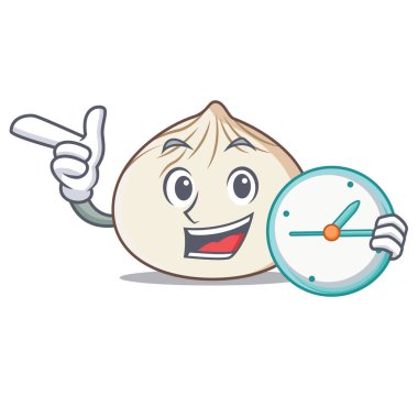 Saat dimsum karakter karikatür tarzı ile