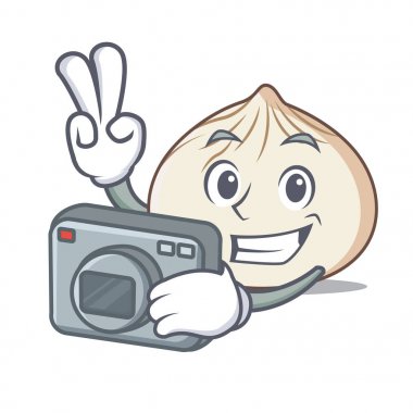 Fotoğrafçı dimsum maskot karikatür tarzı