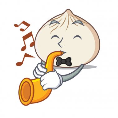 Trompet dimsum maskot karikatür tarzı ile