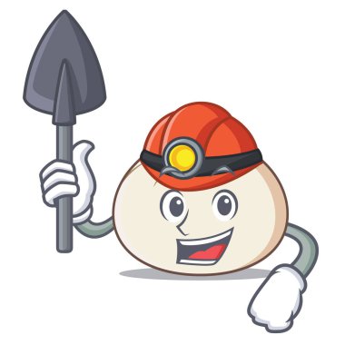 Madenci dimsum maskot karikatür tarzı