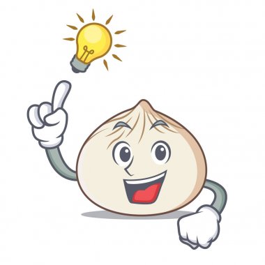 Bir fikir dimsum maskot karikatür tarzı var