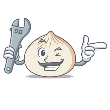 Mekanik dimsum maskot karikatür tarzı