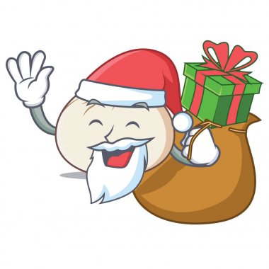 Noel Baba hediye dimsum maskot karikatür tarzı ile
