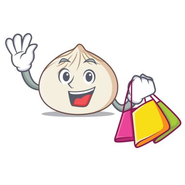 Dimsum karakter karikatür tarzı alışveriş