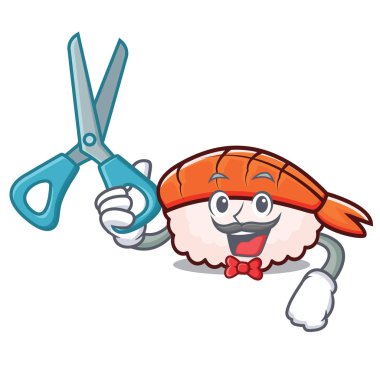 Kuaför ebi suşi karakter karikatür