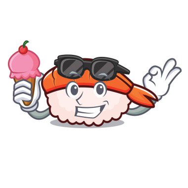 Dondurma serin ebi suşi karakter karikatür