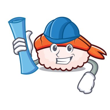 Mimar ebi suşi karakter karikatür