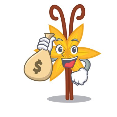 Para çantası vanilya karakter karikatür tarzı ile