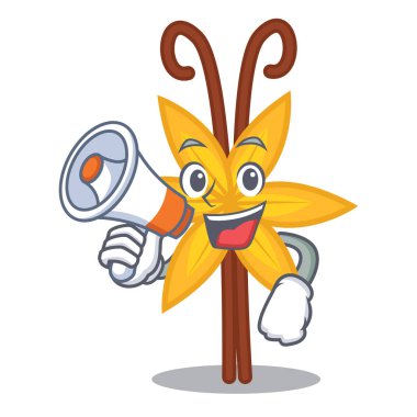 Megafon vanilya karakter karikatür tarzı ile