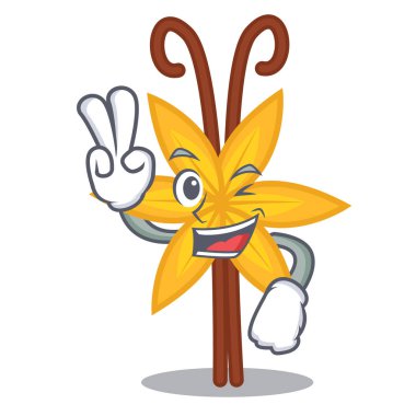 İki vanilyalı karakter karikatür tarzı parmak