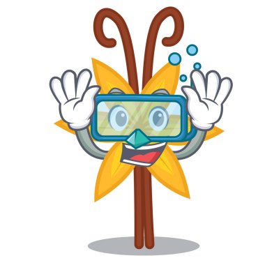 Vanilya karakter karikatür tarzı dalış