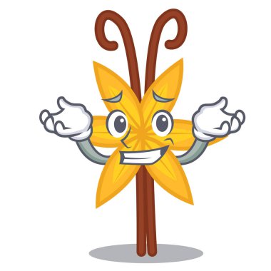 Vanilya karakter karikatür tarzı sırıtarak