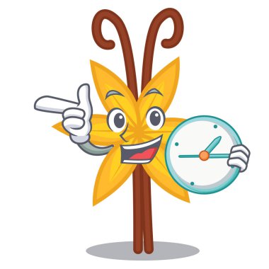 Saat vanilya karakter karikatür tarzı