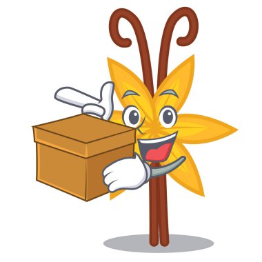 Kutu vanilyalı karakter karikatür tarzı