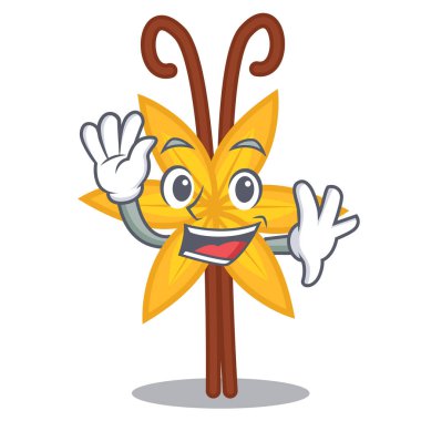 Vanilya karakter karikatür tarzı sallayarak