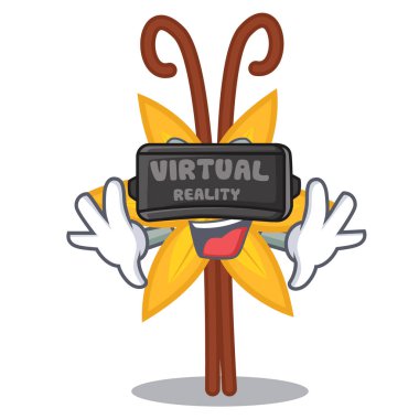 Sanal gerçeklik vanilya maskot karikatür tarzı