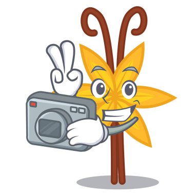Fotoğrafçı vanilya maskot karikatür tarzı