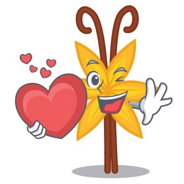 Kalp vanilya maskot karikatür tarzı ile