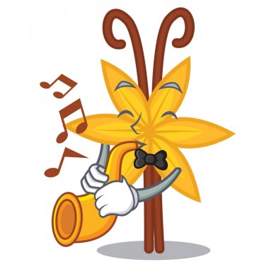 Trompet vanilya maskot karikatür tarzı