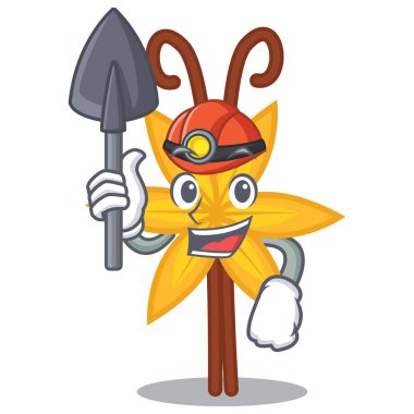 Madenci vanilya maskot karikatür tarzı